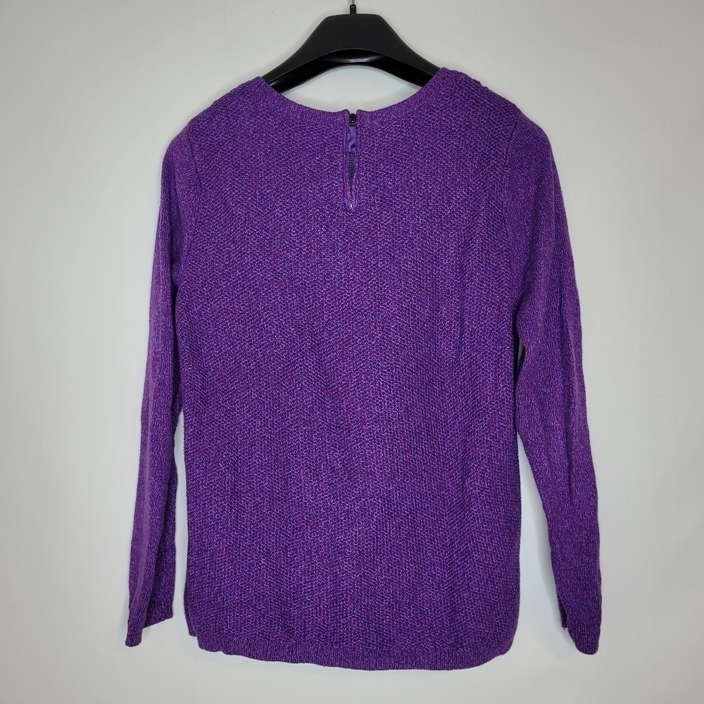 Talbots Purple Knit Waffle Sweater - Picture 8 of 11